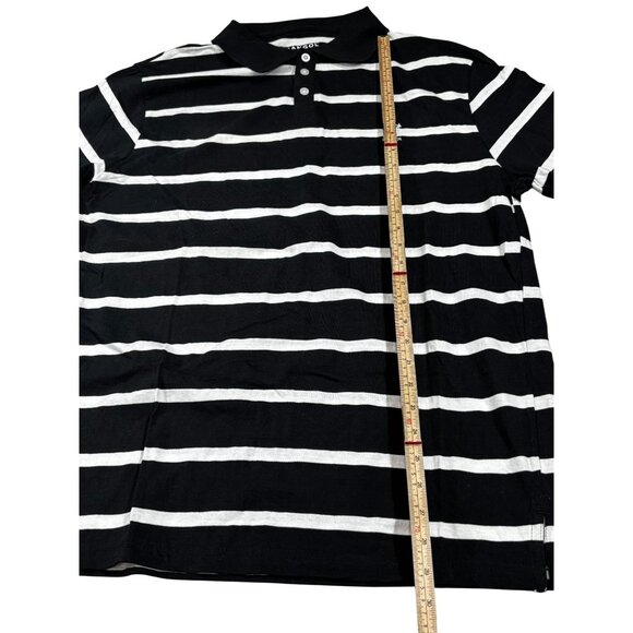 Kangol Black & White Striped Polo Shirt L - Picture 8 of 8